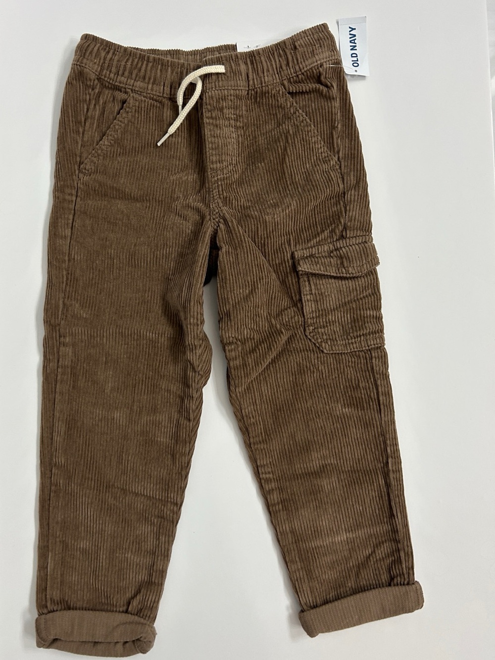 Old Navy NWT Toddler Boys Brown Tapered Corduroy Cargo Pants 4T